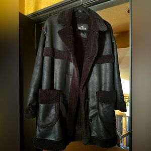 Hollister Black Pea Coat Classic Design